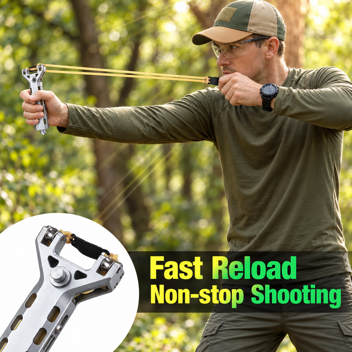 Vaultorian CNC-Machined Aluminum Alloy Slingshot Kit with Rapid Reload, Ammo Tube & Emergency Window Breaker