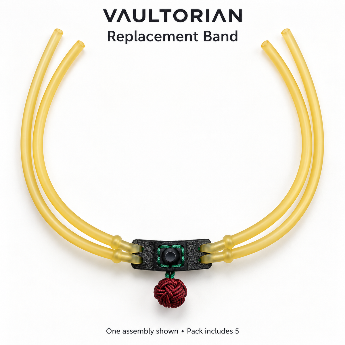 VAULTORIAN Slingshot Replacement Bands with Pouch & Knot – 5-Pack