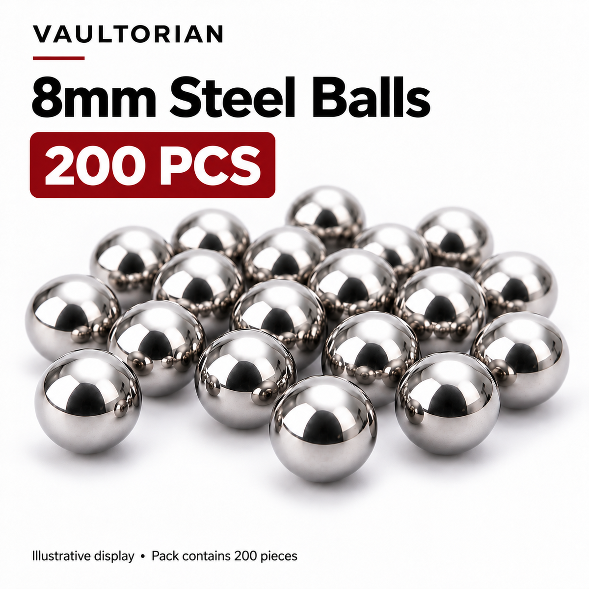 VAULTORIAN 8mm Steel Slingshot Ammo – 200 or 500 Pieces