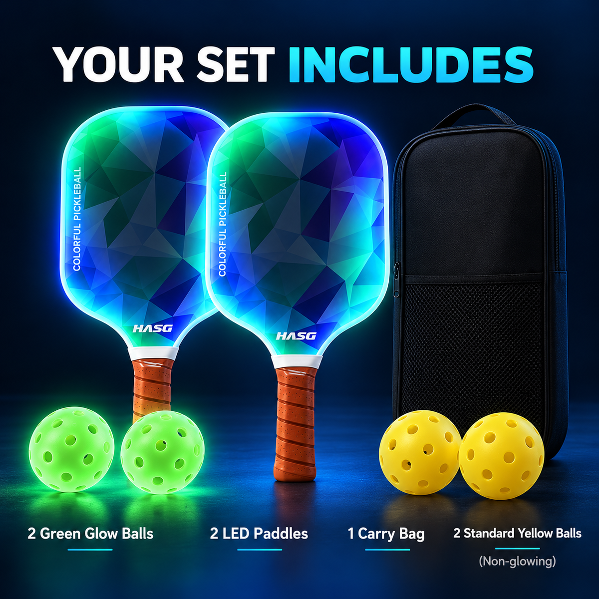 LED Pickleball Paddle Set