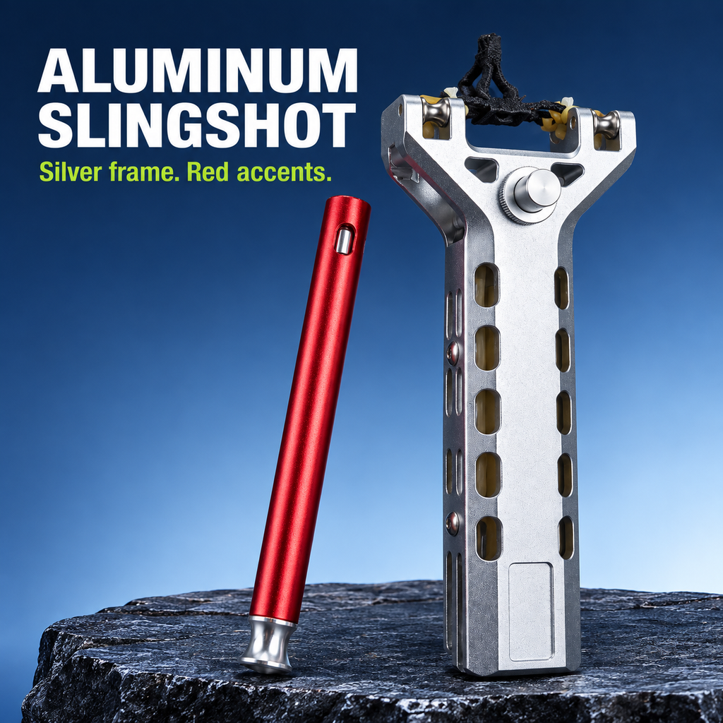 Vaultorian CNC-Machined Aluminum Alloy Slingshot Kit with Rapid Reload, Ammo Tube & Emergency Window Breaker