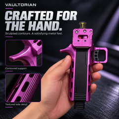 Vaultorian GD02 CNC-Machined Aluminum Alloy Slingshot with Magazine – Purple