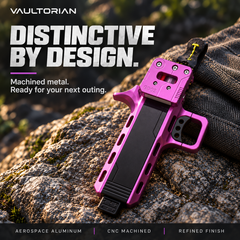 Vaultorian GD02 CNC-Machined Aluminum Alloy Slingshot with Magazine – Purple