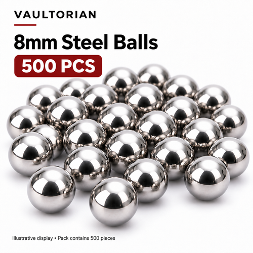 VAULTORIAN 8mm Steel Slingshot Ammo – 200 or 500 Pieces