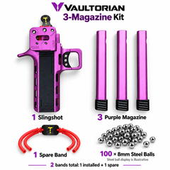Vaultorian GD02 CNC-Machined Aluminum Alloy Slingshot with Magazine – Purple