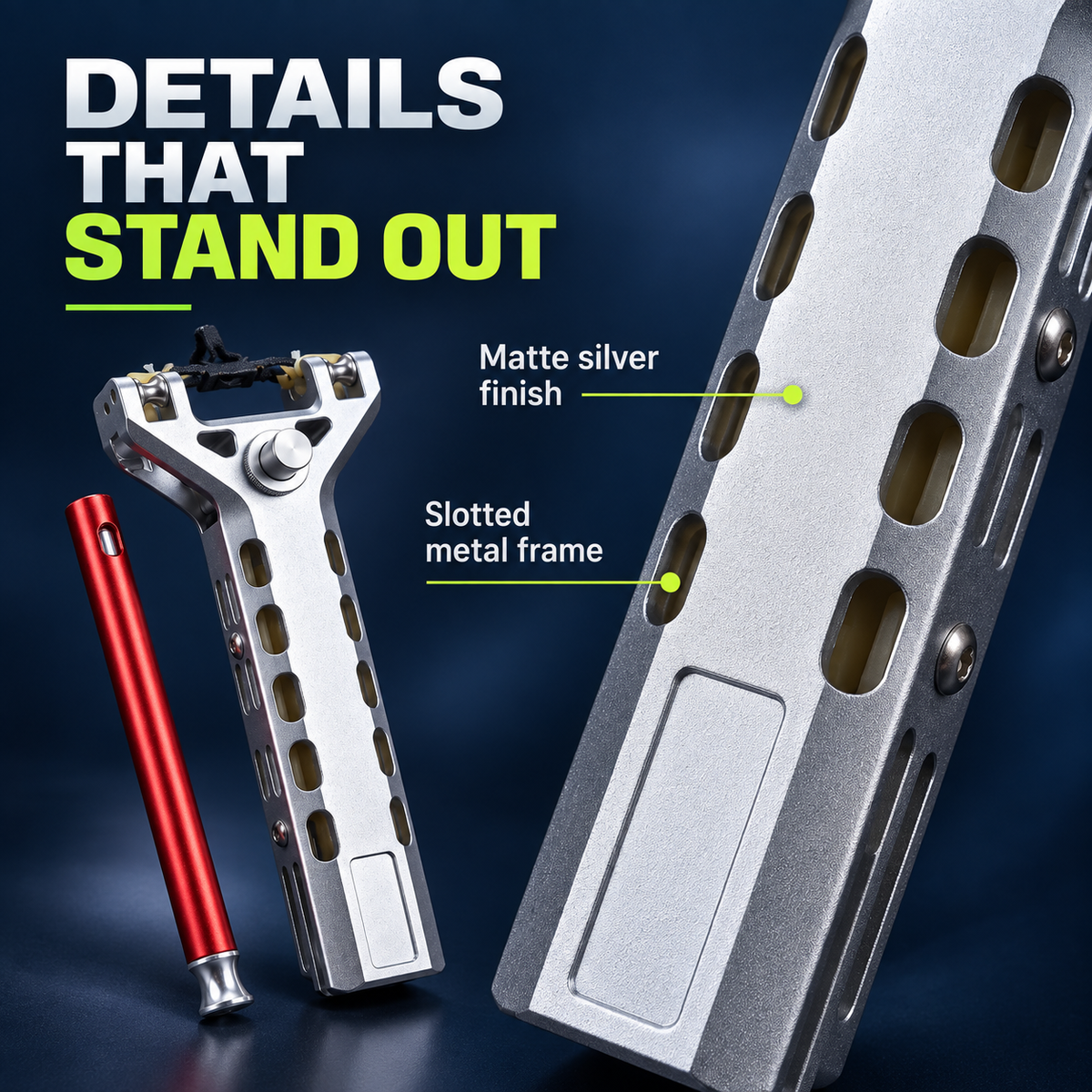 Vaultorian CNC-Machined Aluminum Alloy Slingshot Kit with Rapid Reload, Ammo Tube & Emergency Window Breaker