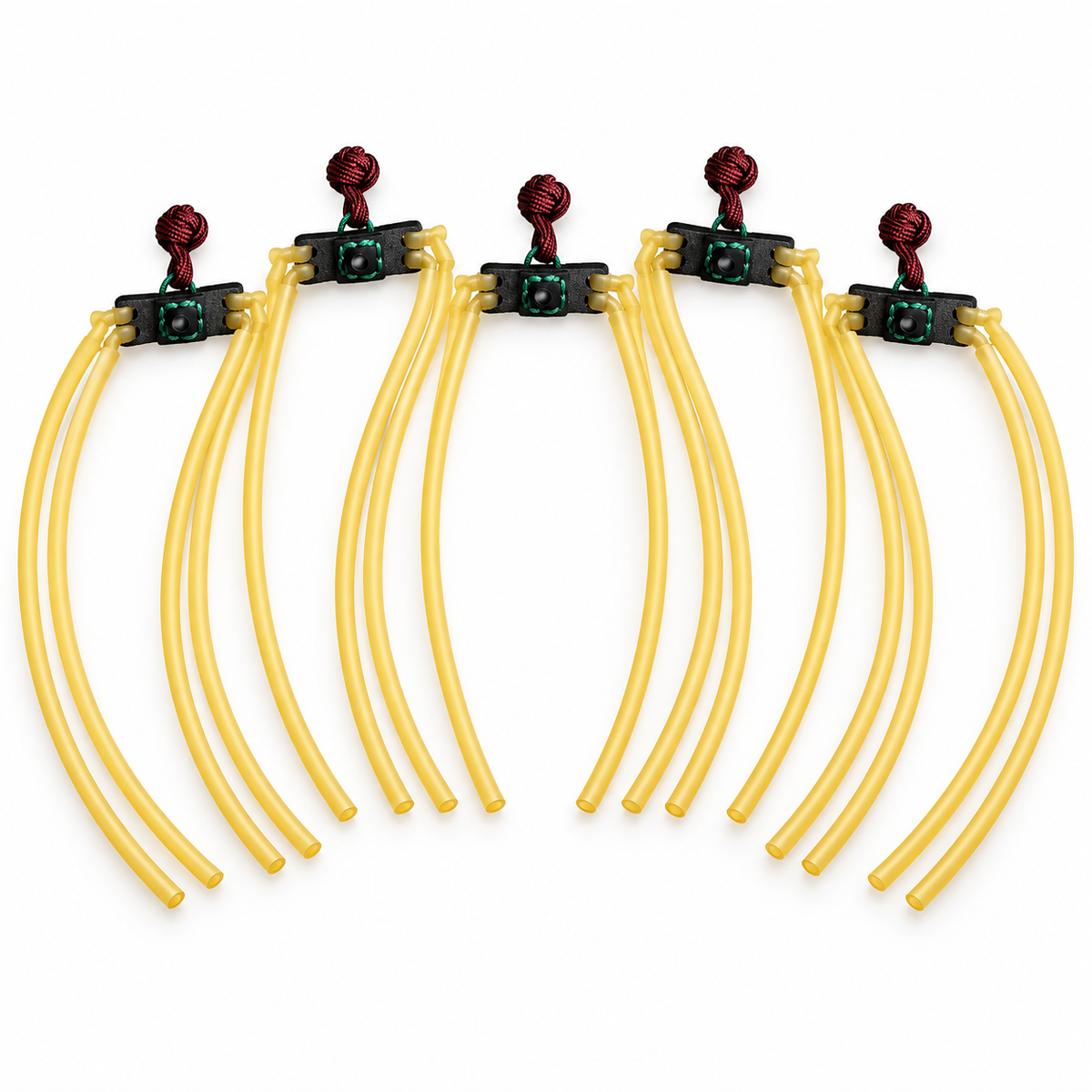 VAULTORIAN Slingshot Replacement Bands with Pouch & Knot – 5-Pack