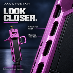 Vaultorian GD02 CNC-Machined Aluminum Alloy Slingshot with Magazine – Purple